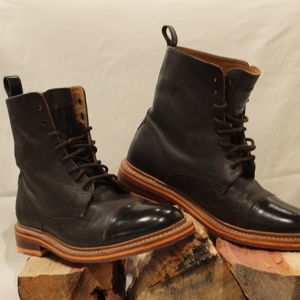 Ben Sherman, Plectrum Brown Leather Ankle Boots, size 7/7 1/2